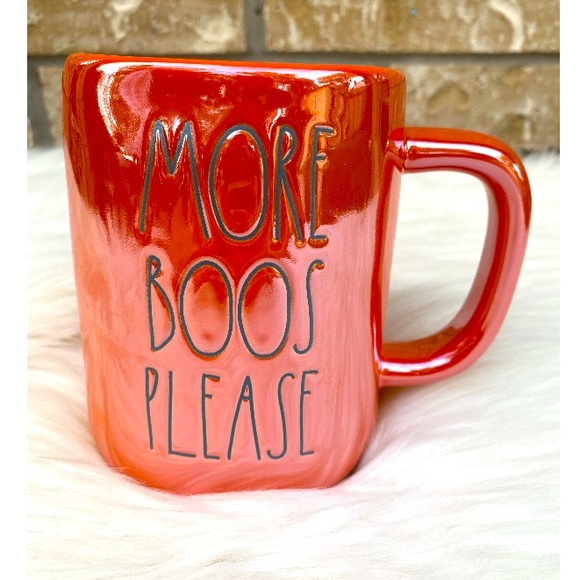 NWT RAE DUNN Iridescent “More Boos Please” Orange Mug - Picture 1 of 2